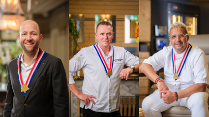 SVH Meesters Joey de Kruijf, Erik van Loo en François Geurds geven een kijkje in de keuken tijdens de SVH Meestertour 2025